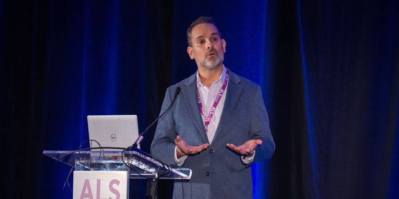 Dr. Fernando Vieira speaking at the 2025 ALS TDI Summit.